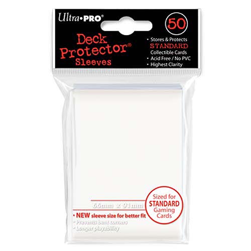 Ultra Pro White Deck Protectors. Standard Size. (50) 1 White