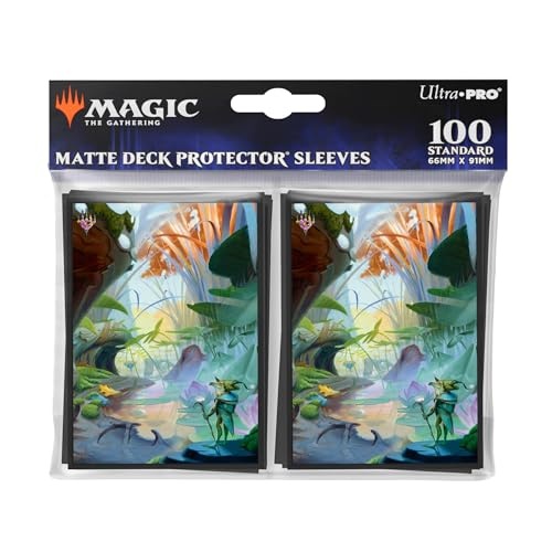 Ultra Pro - Magic the Gathering: Bloomburrow 100ct Deck Protector® MTG Sleeves Featuring Season Lands: Island Summer, Protect and Store MTG Cards, St